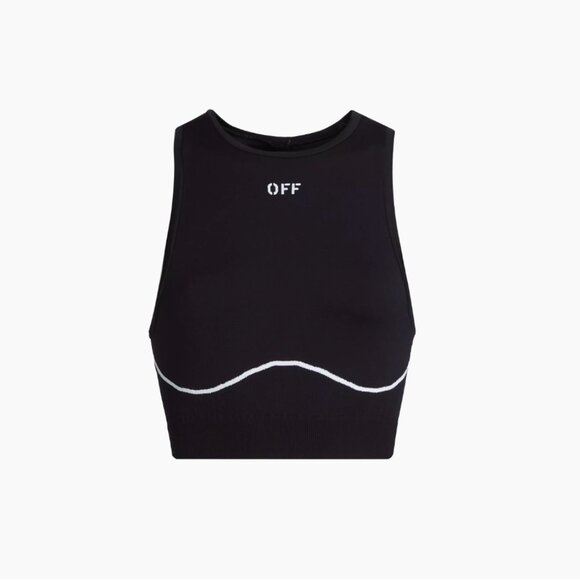 Off-White Tops - Black and White Athletic Logo Seamless Bra Size S-M